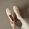 Fashion New Spring/autumn Genuine Leather Women Shoes Bow Loafers Round Toe Shoes for Women Fashion Brogue Designs Low Heels Women Pumps