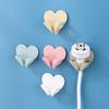 Heart Power Cord Plug Bracket Wall Mounted Cartoon Adhesive Hook Socket Storage Rack Holder Home Organizer