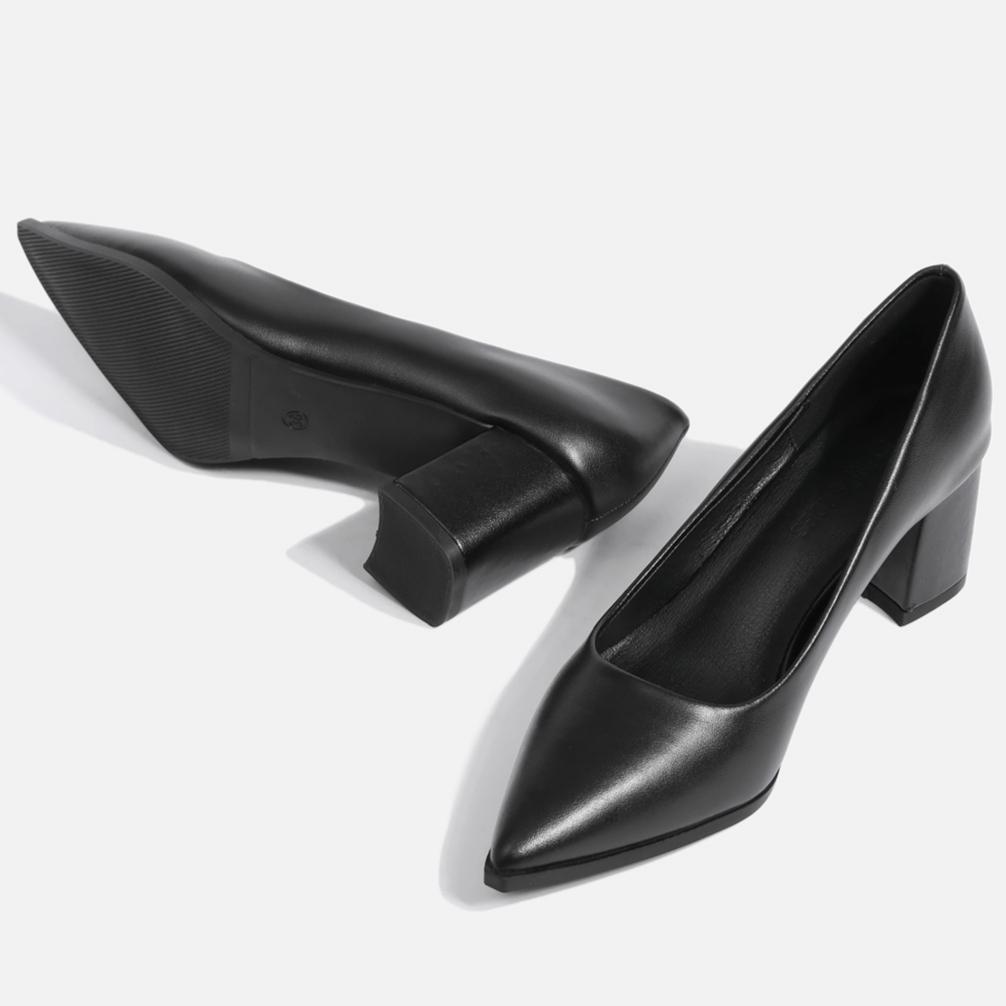 Профессиональная обувь для работы, туфли на толстом каблуке с острым носком, темпераментные женские туфли, модные туфли на высоком каблуке