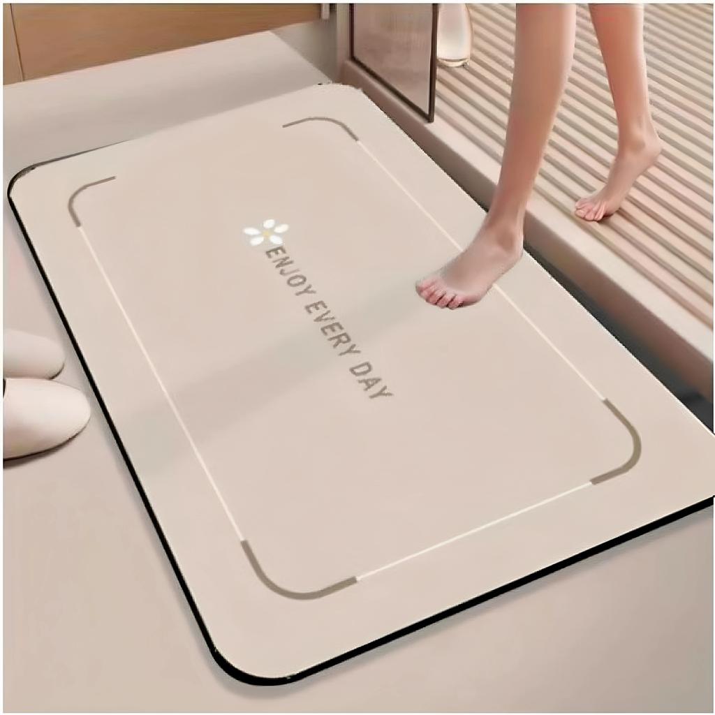 Diatomaceous Earth Absorbent Floor Mat for Bathroom Entrance, Non-Slip Foot Mat for Restroom and Toilet Carpet