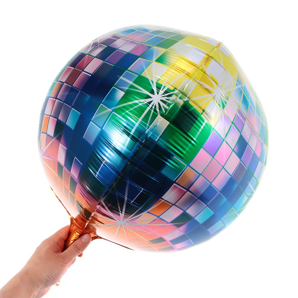 12 PCS Large Disco Style Balloons Silver Gold 4D Ball Balloon Metallic Disco Balloons  Home Indoor