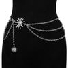 Versatile Moon & Sun Metal Waist Chain for Skirts & Pants - European & American Fashion Jewelry.