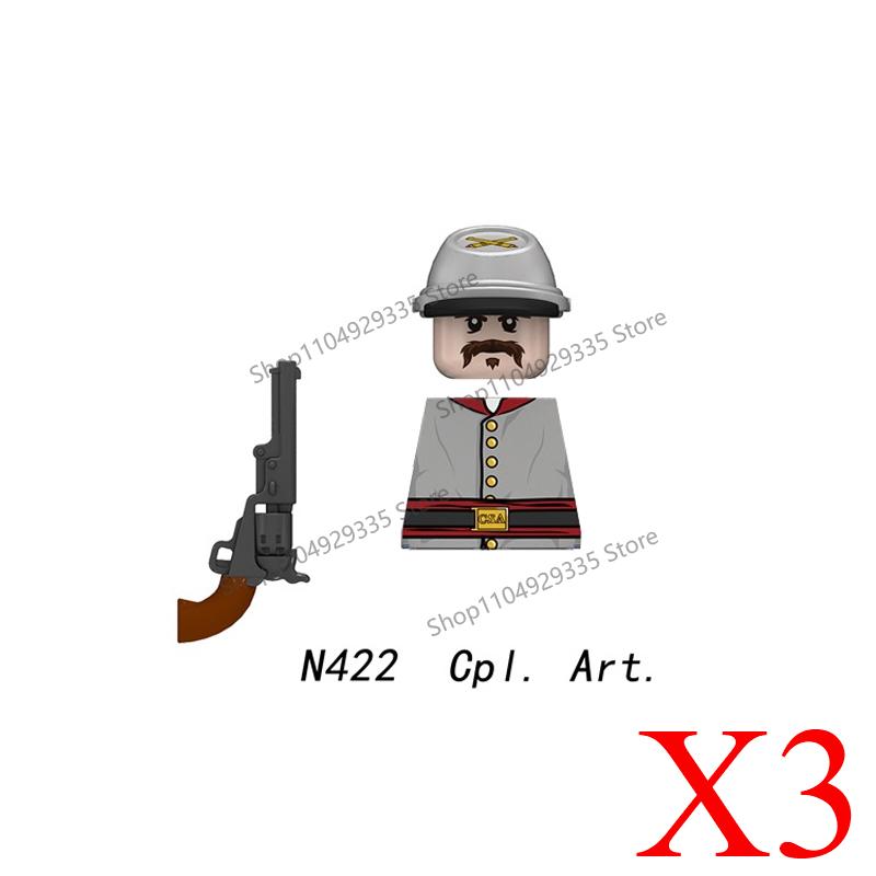 N417-422 MOC Military Soldiers Figures Building Blocks US Army Cavalry Artillery Guards Officer Accessories Guns Bricks Toys Boy