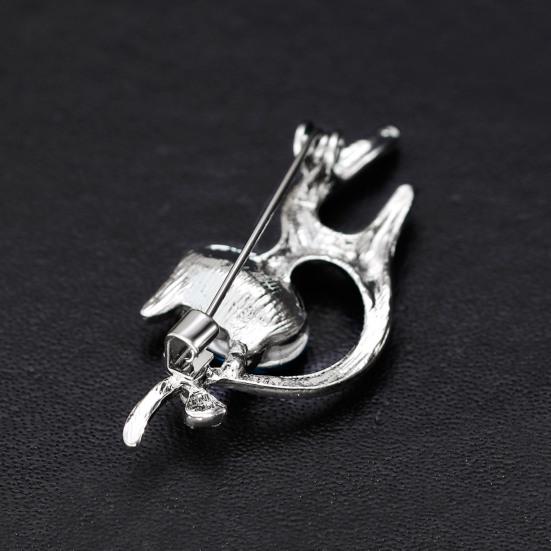 Милая брошь в форме кота, блестящие стразы, инкрустация, женская булавка на лацкане, шарф из искусственного шелка, пряжка для кардигана, сумка для пальто, значок животного, ювелирное изделие, подарок