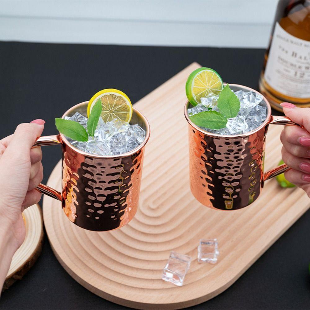 Durable Coppery Beer Mugs Rose Gold Coffee  Cup New Copper Moscow Mule Mug  Bar Drinkware