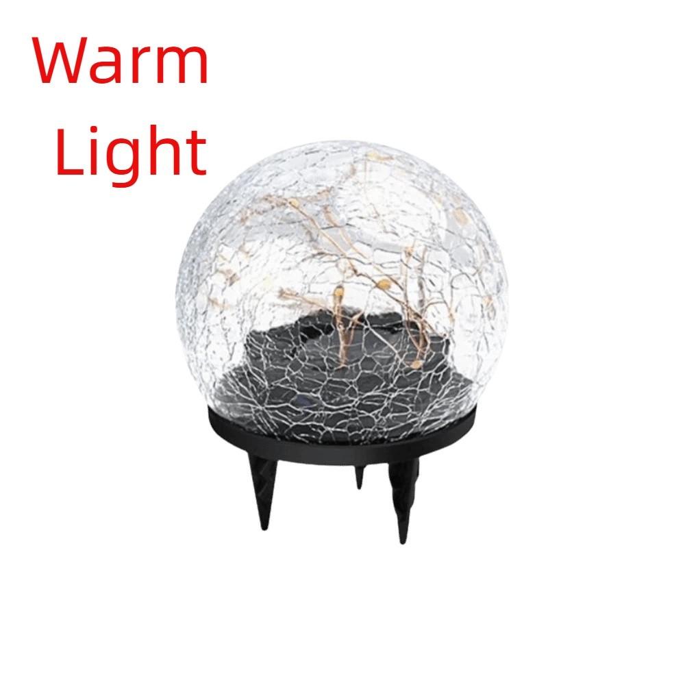 Waterproof Solar Globes Cracked Glass Solar Energy Solar Lights Auto on/Off Warm and Colorful Light LED Garden Lights Patio