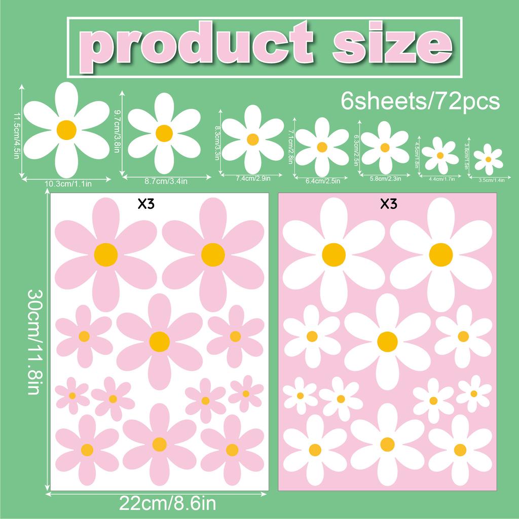 Белая ромашка цветок наклейка на окно весна дом гостиная стеклянное окно дверь украшение водонепроницаемая электростатическая наклейка на стекло