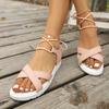 Модные женские сандалии Новая модная тенденция Противоскользящая износостойкая обувь для женщин Удобные сандалии на плоской подошве с тканевыми ремешками для женщин