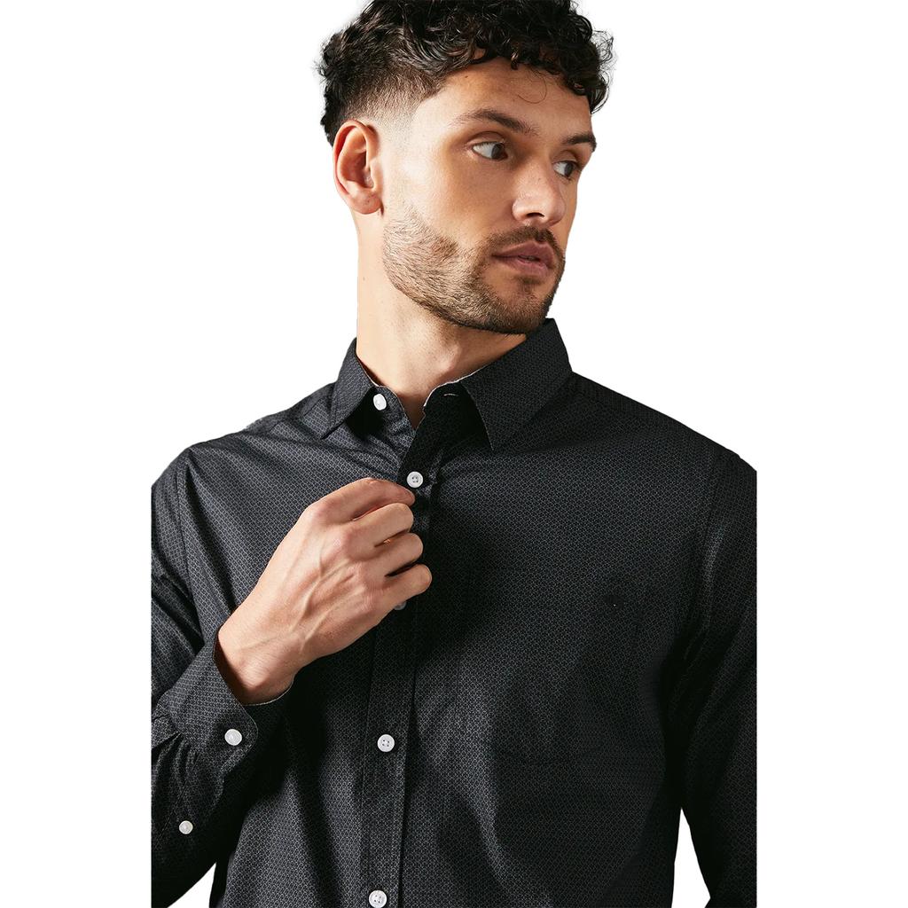 Maine Mens Octo Geometric Long-Sleeved Shirt