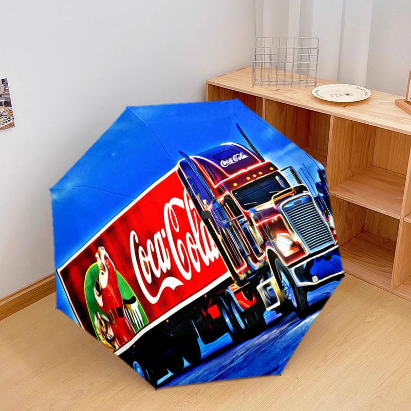 1 шт. Автоматический зонт Coca-cola Рождественская доставка - Подходит для путешествий, улицы, портативный зонт, Подарок на день рождения, Ежедневные принадлежности