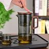 550/750ml Tea Pot with Infuser Wooden Handle Teapot Borosilicate Glass Teapot Water Separation Technology Drip-free Spout Easy Care Tea Pot