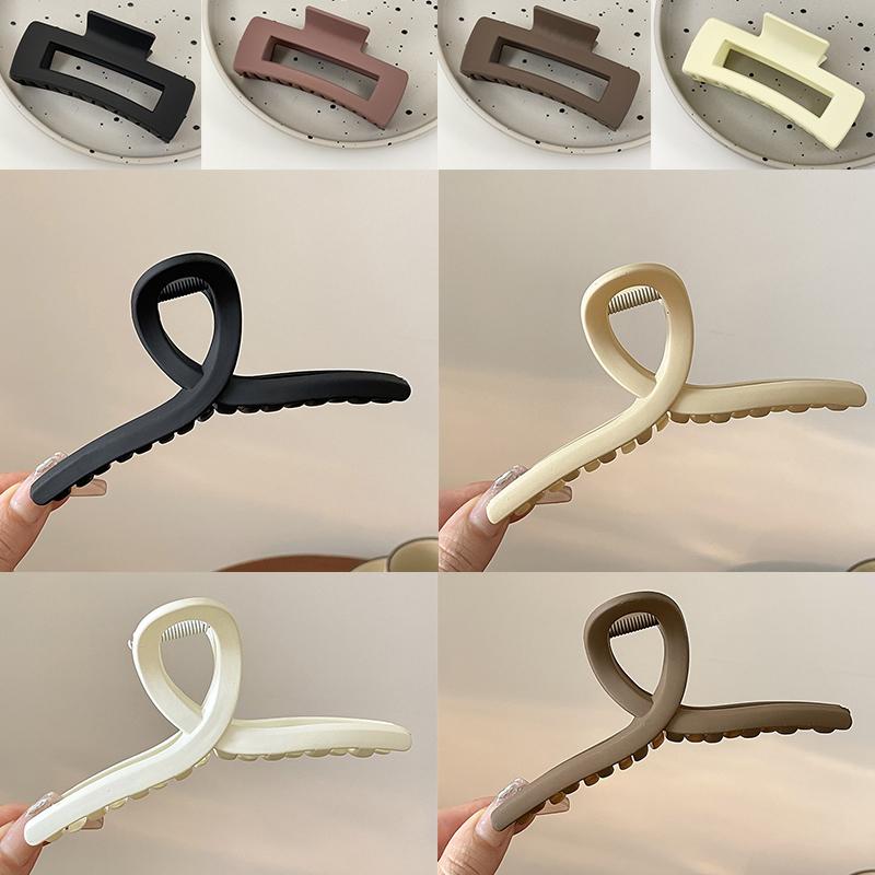 Матовая черная заколка для волос для женщин, элегантные заколки для волос, большие заколки-крабы для волос