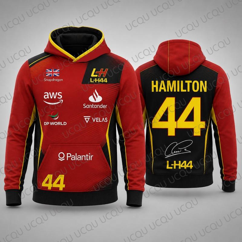 2026 Новый Худи Hamilton 44 для гонок Свитшот-пуловер для автоспорта Мужской Женский Повседневный Подарок для фаната