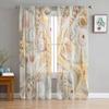 Seashell Starfish Conch Beach Tulle Curtains for Living Room Bedroom Sheer Curtain for Balcony Hall Fashion Printed Home Drapes