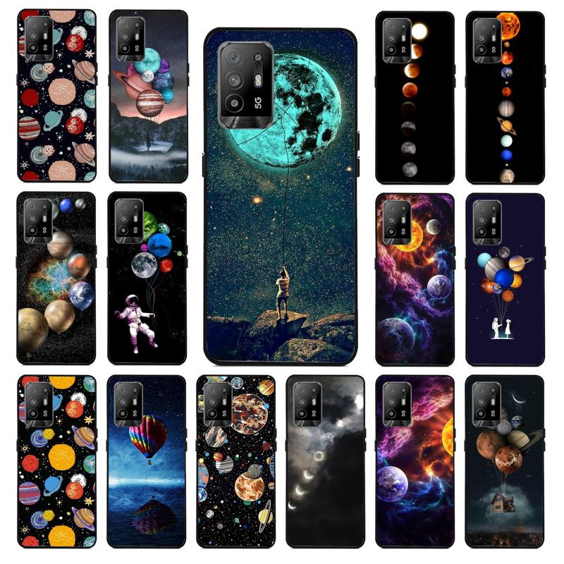 Чехол для телефона «Луна, звезды, космический астронавт» для OPPO A54 A74 A94 A53S A9 A5 A15 A16 A91 A96 A76 Reno8 8Pro Reno2 Z