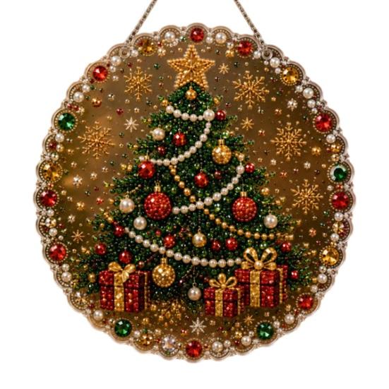 Набор для алмазной вышивки Рождественский ornament, Набор для подвешивания с искусственным жемчугом, DIY 3D бусины, Ручная работа, Праздничный декор для дома, Арт-ремесло, Акриловая панель с драгоценными камнями для окна,