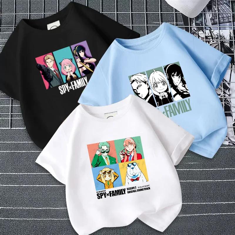 Spy X Family Collaboration Pure Cotton T-shirt for Men, Short-sleeved Ania-themed 2D Anime Clothes, Yor Parent-child T-shirt