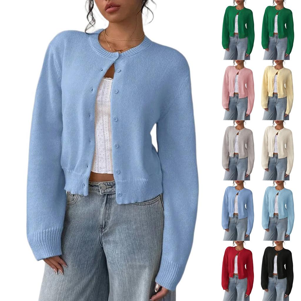 Women's Cardigan Sweaters Lightweight R-Neck Long Sleeve Outfits Fall Fashion 2025 Clothing