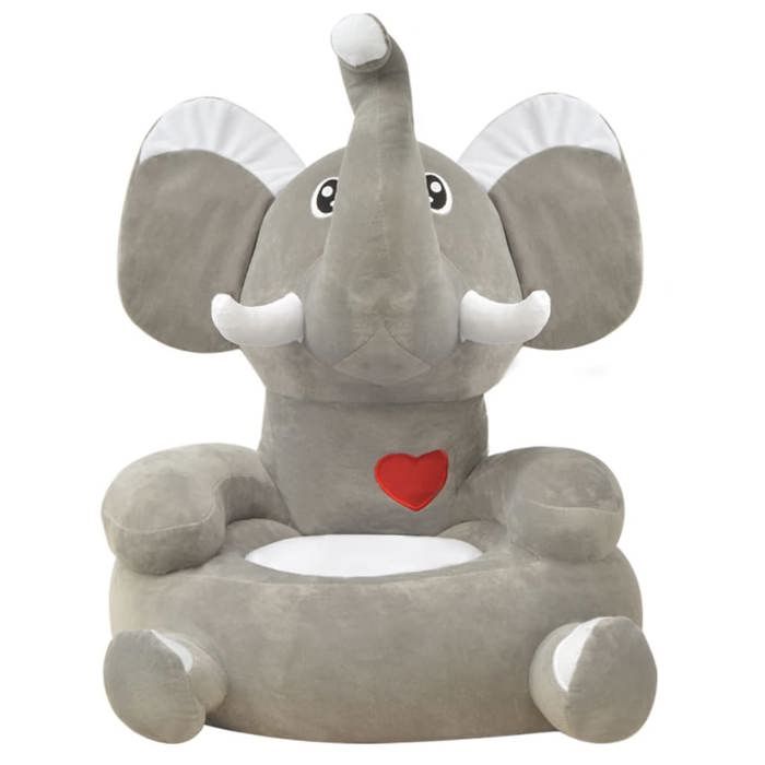 VidaXL Plush Chair for Children Gray Elephant 80159