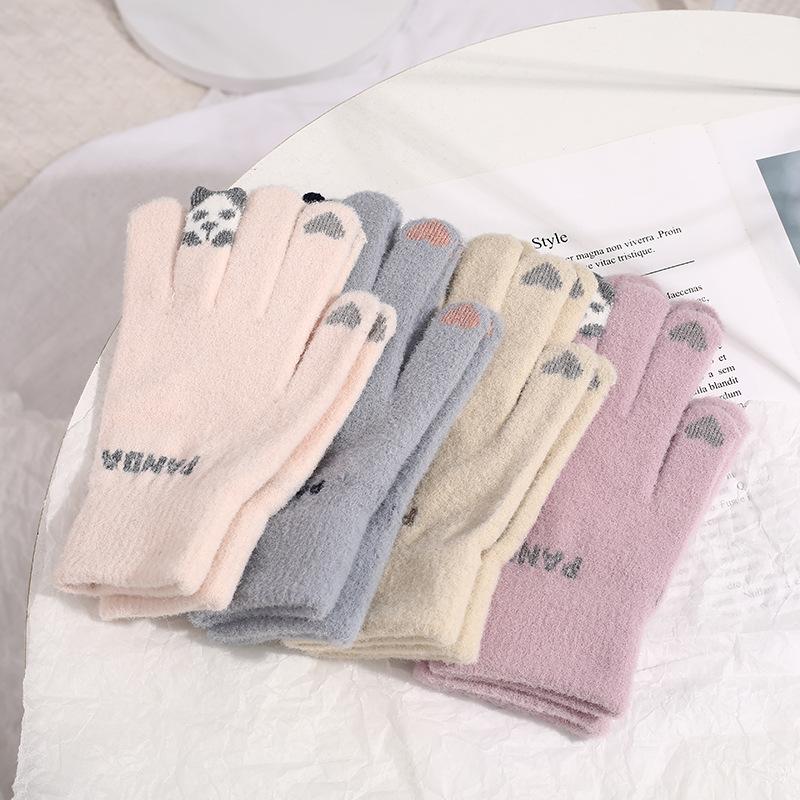 Детские перчатки Aldult Kawai Cold Protection Winter Plush Sleeves Stretch Knit