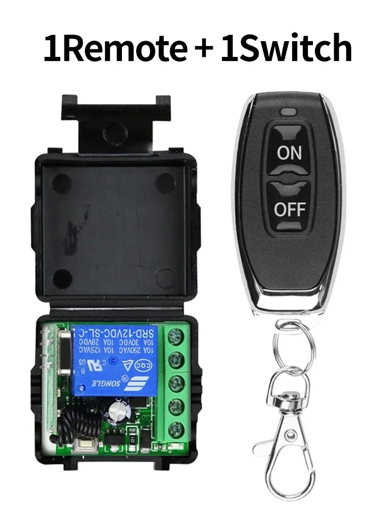 Пульт дистанционного управления RF433Mhz DC 12V 1CH 10A Релейный приемник DIY Модуль Беспроводной выключатель света Передатчик для автомобиля Ворота Гаражные ворота Замок