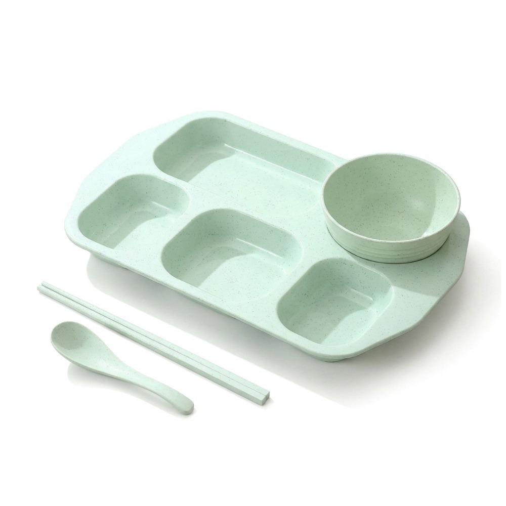 with Bowl and Tableware Fat-Loss Meal Plate Microwave-safe Divided Food Plate Canteen