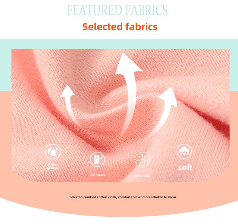 2024 Весна Хлопковый Свитшот для Девочек с Мультяшным Рисунком - Круглый Вырез