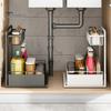 Органайзер под раковиной с выдвижным ящиком L-образной формы из углеродистой стали для хранения вещей, устойчивый к ржавчине, для беспорядка в ванной комнате на кухне