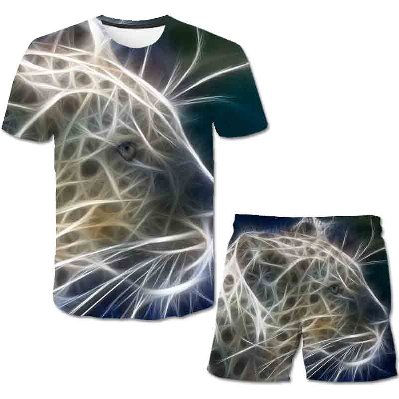 Boys Girls Tiger Clothes Sets Summer Cute T Shirts Short Pants 1-14 Year 2pcs Clothing Suits Kids Fashion Casual Costume Outfits