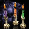 Spooky Halloween Skull Skeletal Hand Stand Led Candle Lamp With Vibrant Colors