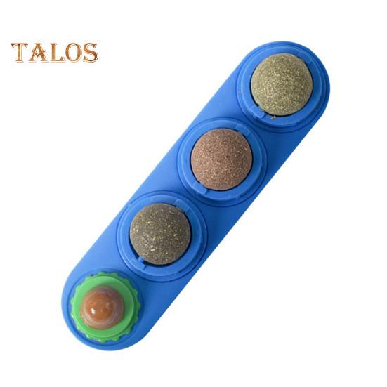 4 шт. шарики для лизания кошачьей мяты, вращающиеся настенные съедобные шарики для кошек, игрушка с натуральной кошачьей мятой, безопасная и здоровая игрушка для чистки зубов котенка для дома