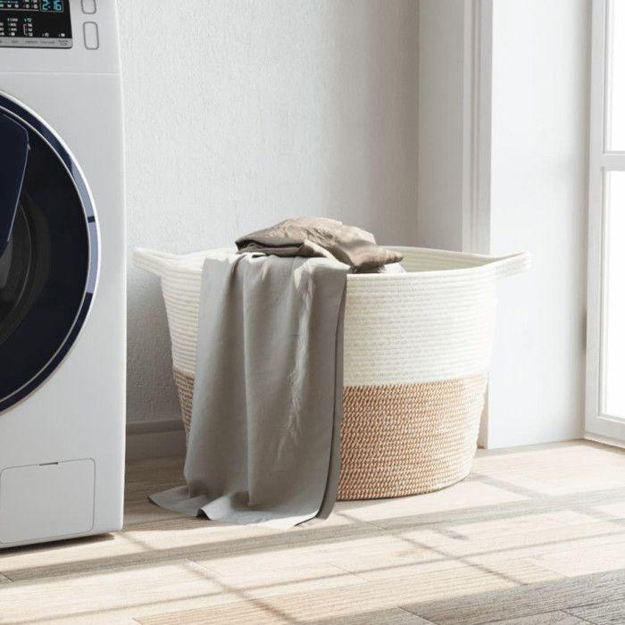 VidaXL Panier à Linge, Corbeille à Linge avec Poignées, Coffre à Linge avec Rangement, Organisateur de Salle de Bain, Marron 358476