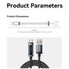 Essager Кабель USB Type C 6A 120 Вт для Xiaomi 14pro со светодиодным дисплеем, зарядное устройство для быстрой зарядки, кабель USB C, шнур для передачи данных для Realme Black Shark