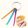 3pcs/set Aluminum Crochet Hook Set with Keychains - Multicolor, Portable Knitting Tools for DIY Crafts & Travel Accessories