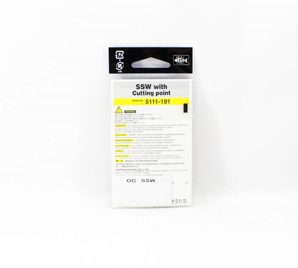 Owner SSW Cutting Point Hook Size 9/0 Black (8318)