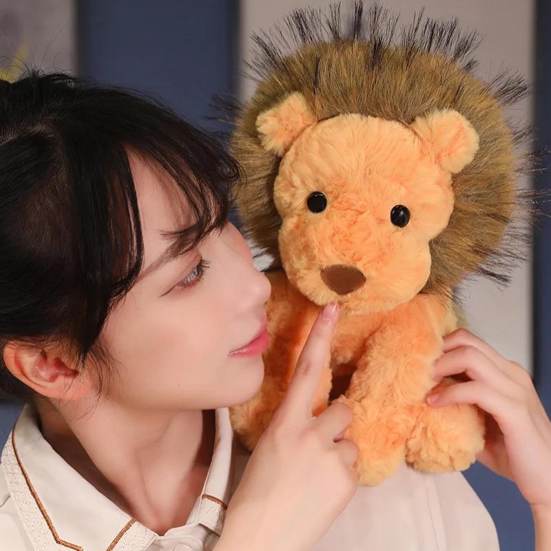 23/35см Животное лугов Король Лев Мягкая игрушка Милая пушистая плюшевая игрушка Лев-самец Подушка для обнимания Прекрасный подарок на день рождения для мальчика Рождественский подарок