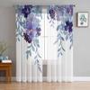 Countryside Plants Flowers Watercolors Bedroom Curtains Tulle Sheer Curtain Living Room Home Decor Voile Drapes
