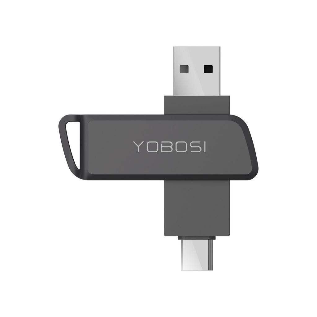 Металлическая USB-флешка с вращающимся корпусом двойного назначения - Высокоскоростная 32 ГБ, 64 ГБ, 128 ГБ, большой емкости