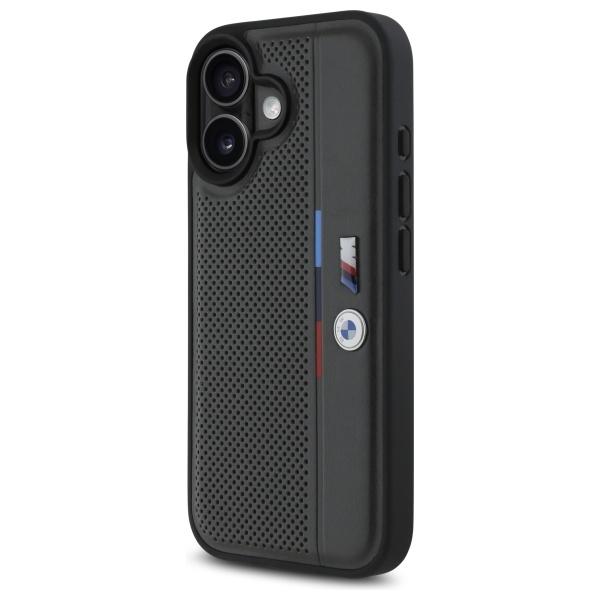 Etui do iPhone 16 BMW M Perforated Tricolor antracytowe