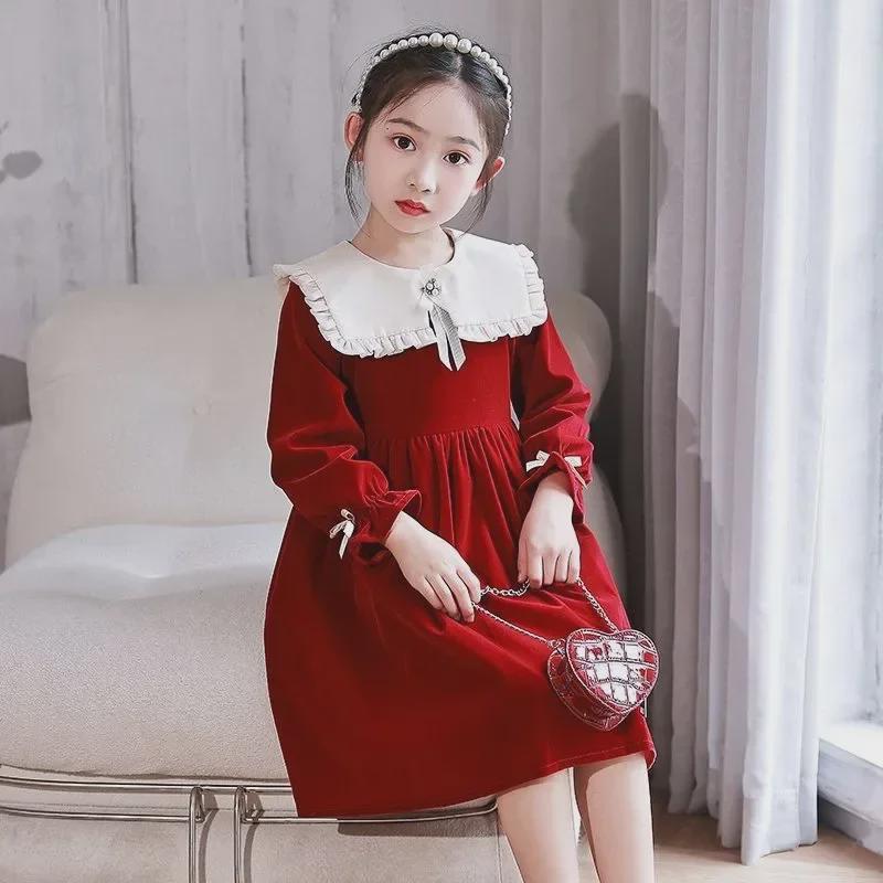 Стильное платье принцессы с длинными рукавами для девочек - мода весна/осень