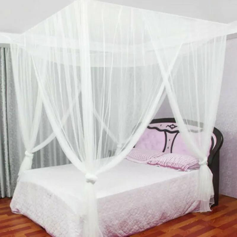 Mosquito Net Four-Door Sexy Square Canopy White Elegan Canopy Net Mosquito Repellent Outdoor Patio Insect Prevention VIE LENTE