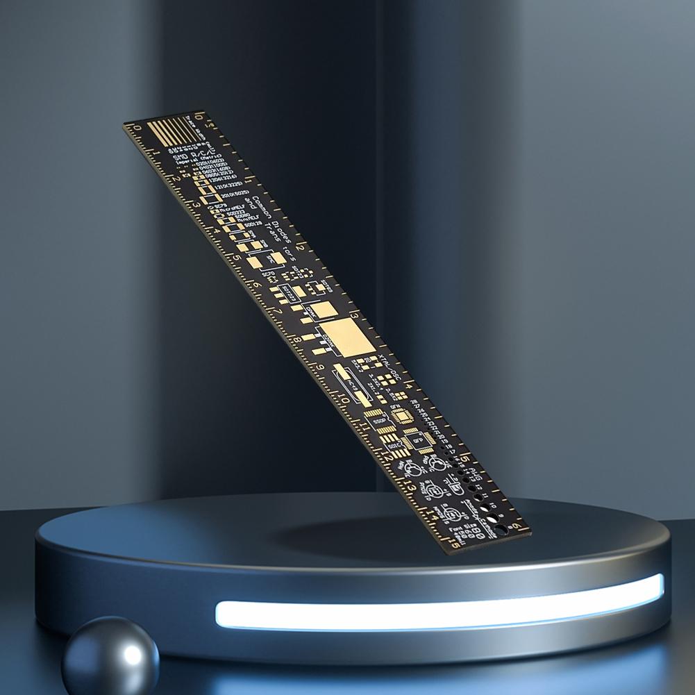 15cm 20cm 25cm PCB Ruler R-4 Gold Plated PCB Ruler Multifunctional Resistor Capacitor Chip IC SMD Diode Transistor