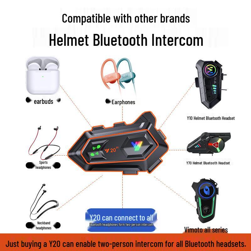 Y20-2X Мотошлем Bluetooth-гарнитура для интеркома