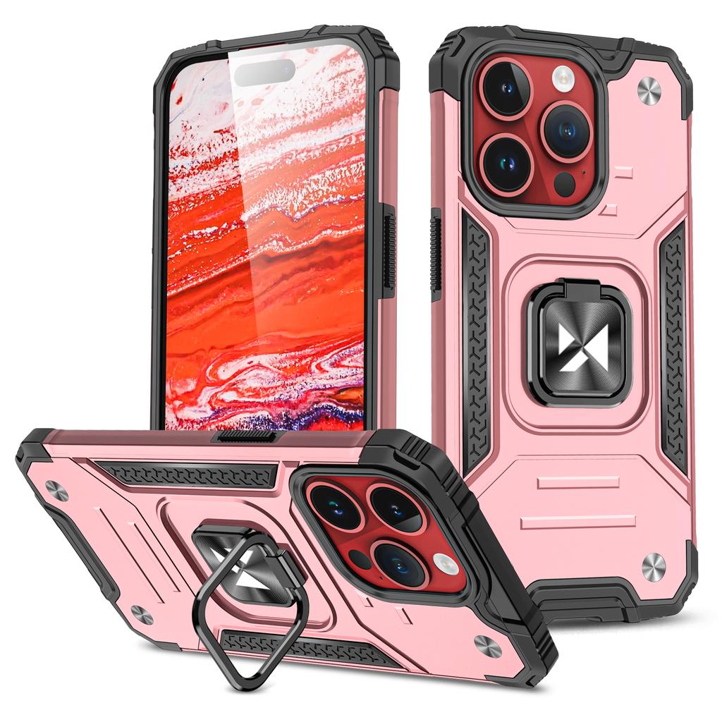 Ring Armor Rose Gold iPhone 15 Pro Max Finger Ring Case