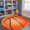 Soft Round Basketball Rugs Kids Teen Shaggy Bedside Rugs Basketball Lovers Decor Game Room Bedroom Living Room Floor Round Rugs