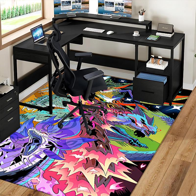 1pc Anime Dragon Chair Mat: Fantasy Office Decor Carpet for Anime Lovers - Perfect Gift for Any Season!T085