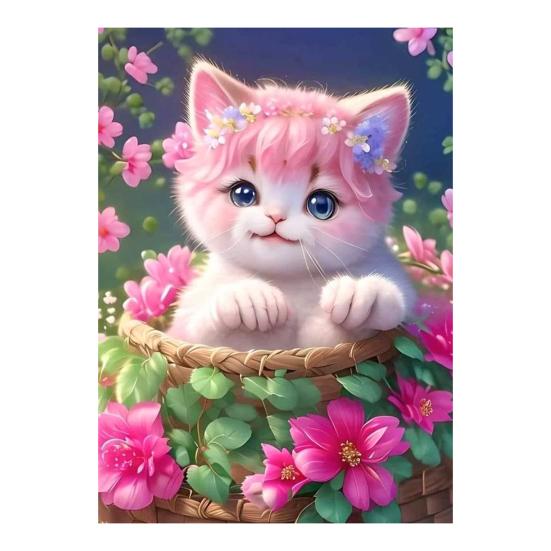 1 комплект, мультяшный кот, стразы, картина с холстом, инструменты для сверления, 5D полная дрель, сделай сам, поделки, горный хрусталь, художественный комплект для рисования, украшения для начинающих, взрослых