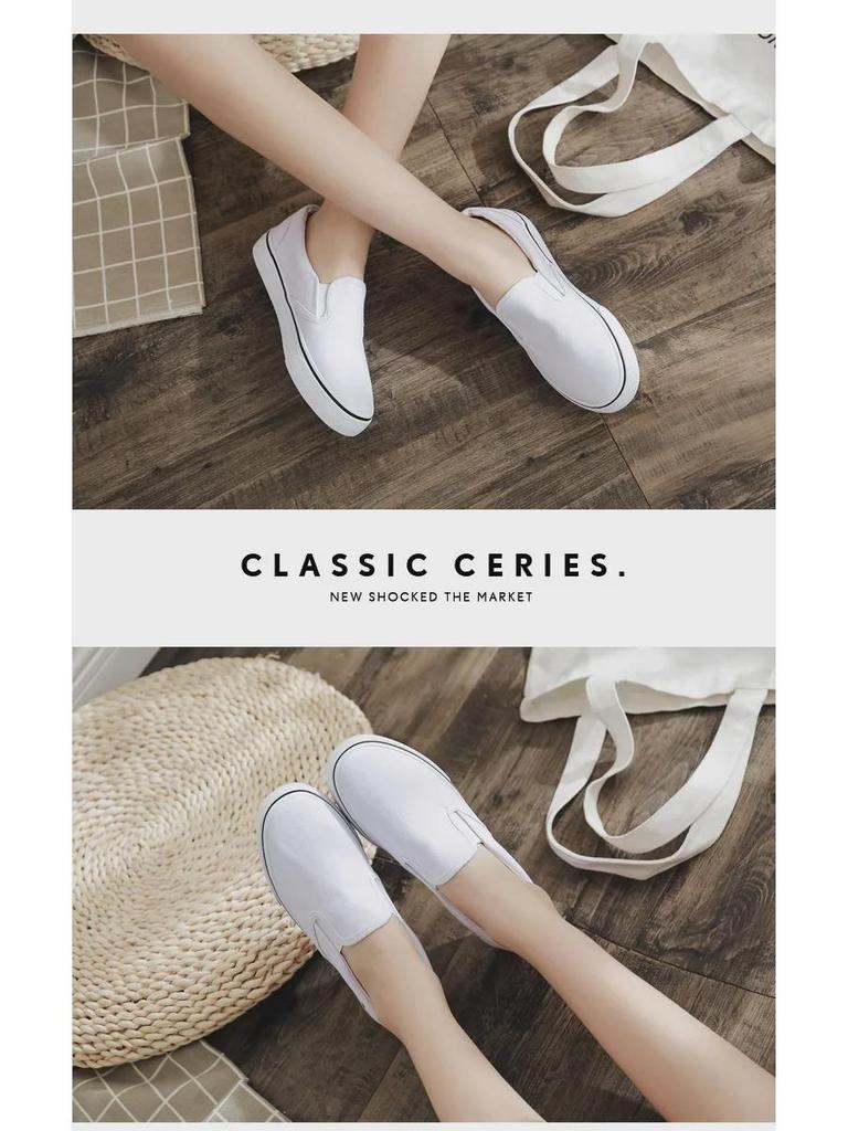 Весенний тренд, расписанные вручную белые парусиновые туфли-слипоны, унисекс, парный стиль, эластичные кроссовки