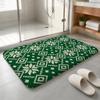 Emerald Knit Rhythm Floor Mat Machine Washable Soft Flannel Area Rug, Non-Slip Absorbent Floor Mat for Living Room Bedroom