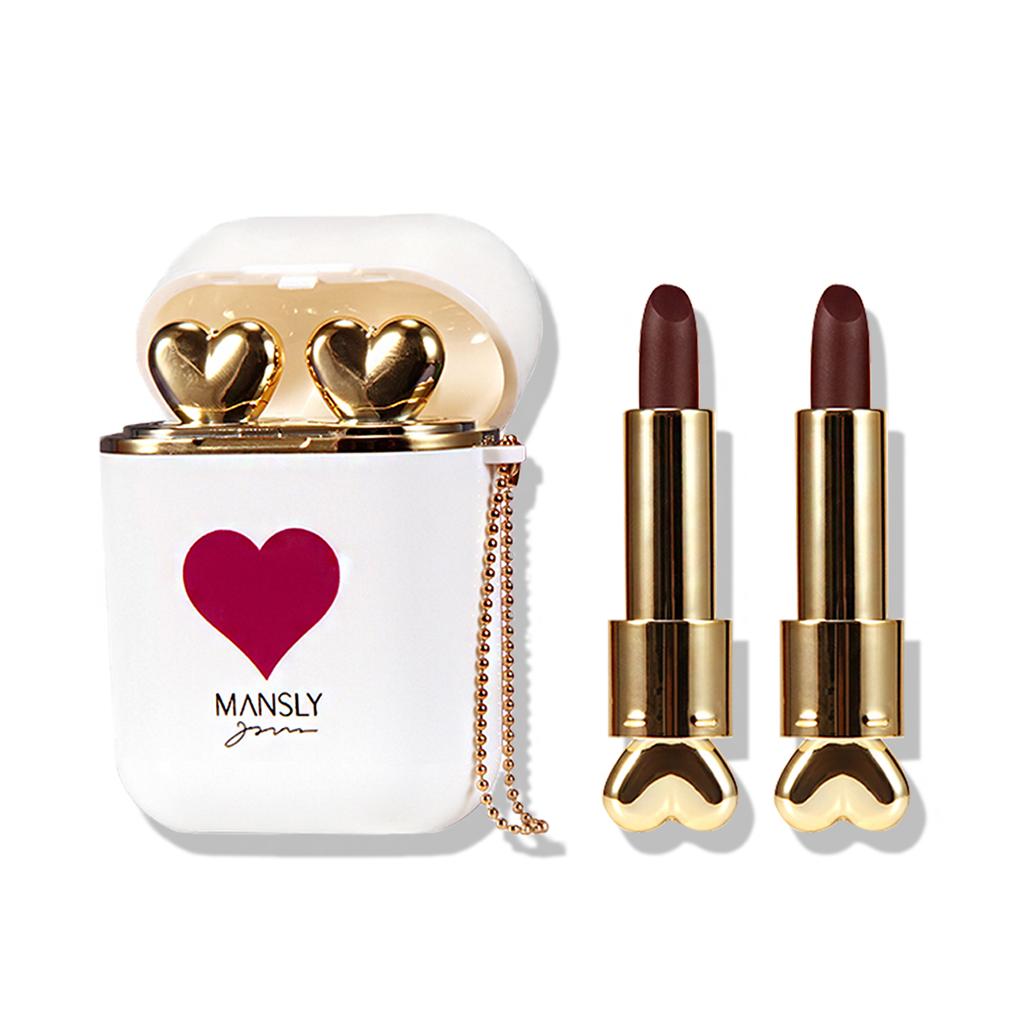 Hengfang Headphones Love Icon Double Tube Non-stick Cup Long Lasting Waterproof Lipstick H9423-M1005